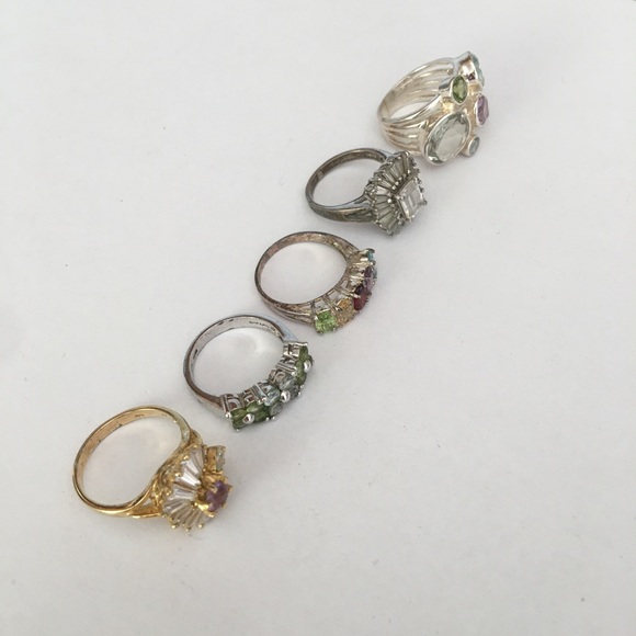 Mixed Lot of Vintage 925 Sterling Silver Rings - Picture 3 of 16